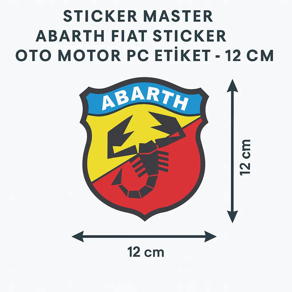 Sticker Master Abarth Fiat Sticker Oto Motor Pc Etiket - 12 Cm Sticker Master