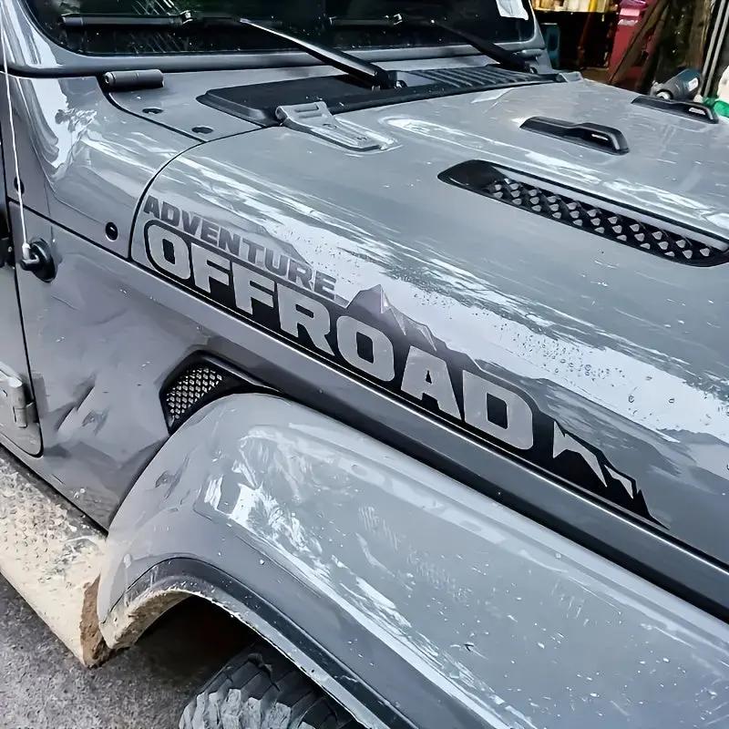 Sticker Master Adventure Off-Road Kaput Sticker Seti - 2’li Vinyl Araç Etiketi (SUV, Pickup, Off-Road Uyumlu) - Sticker Master