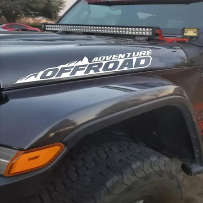 Sticker Master Adventure Off-Road Kaput Sticker Seti - 2’li Vinyl Araç Etiketi (SUV, Pickup, Off-Road Uyumlu) - Sticker Master