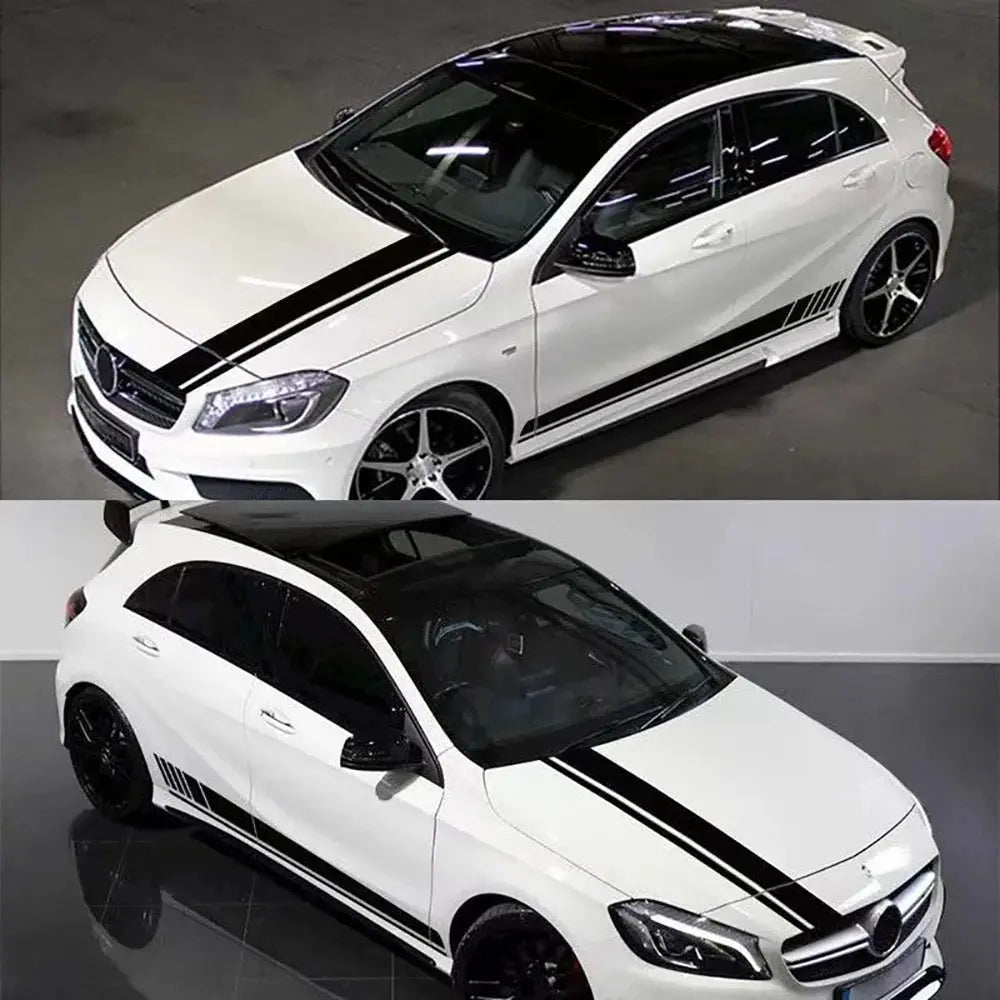 Sticker Master Araba Vinil Uzun Şerit Kaput & Kapı Sticker Seti Etiket Çıkartma Sticker Master