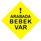Arabada Bebek Var Sticker Uyarı Levhası (1 Adet) | Sticker Master