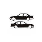 BMW E30 Sticker | Klasik Araç Silüet Etiketi (2 Adet) | Sticker Master