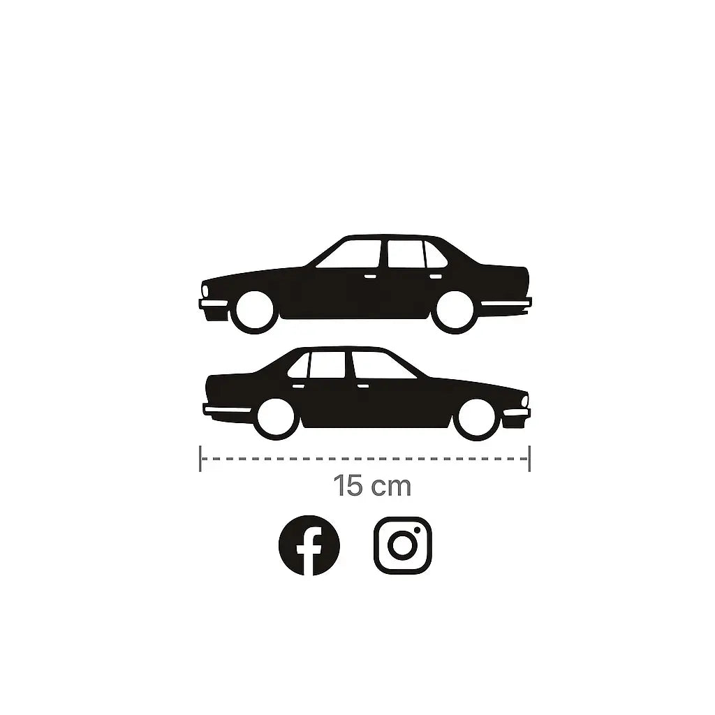 Sticker Master BMW E30 Sticker – Araç, Oto, Cam Etiket – 15 cm (2'li Sağ ve Sol Takım) Sticker Master