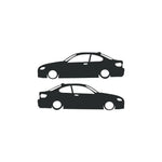 Sticker Master BMW E92 Araç Cam Sticker Etiket – 2 Adet Siluet Tasarım Sticker Master