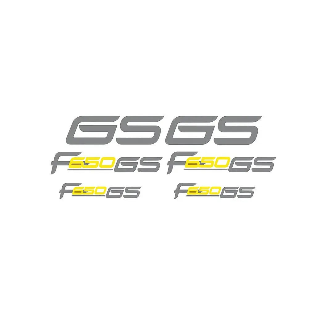 Sticker Master BMW F650 GS Motor Sticker Set – Gri & Sarı Renkli 6’lı Etiket Takımı Sticker Master