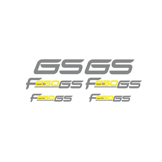 Sticker Master BMW F650 GS Motor Sticker Set – Gri & Sarı Renkli 6’lı Etiket Takımı Sticker Master