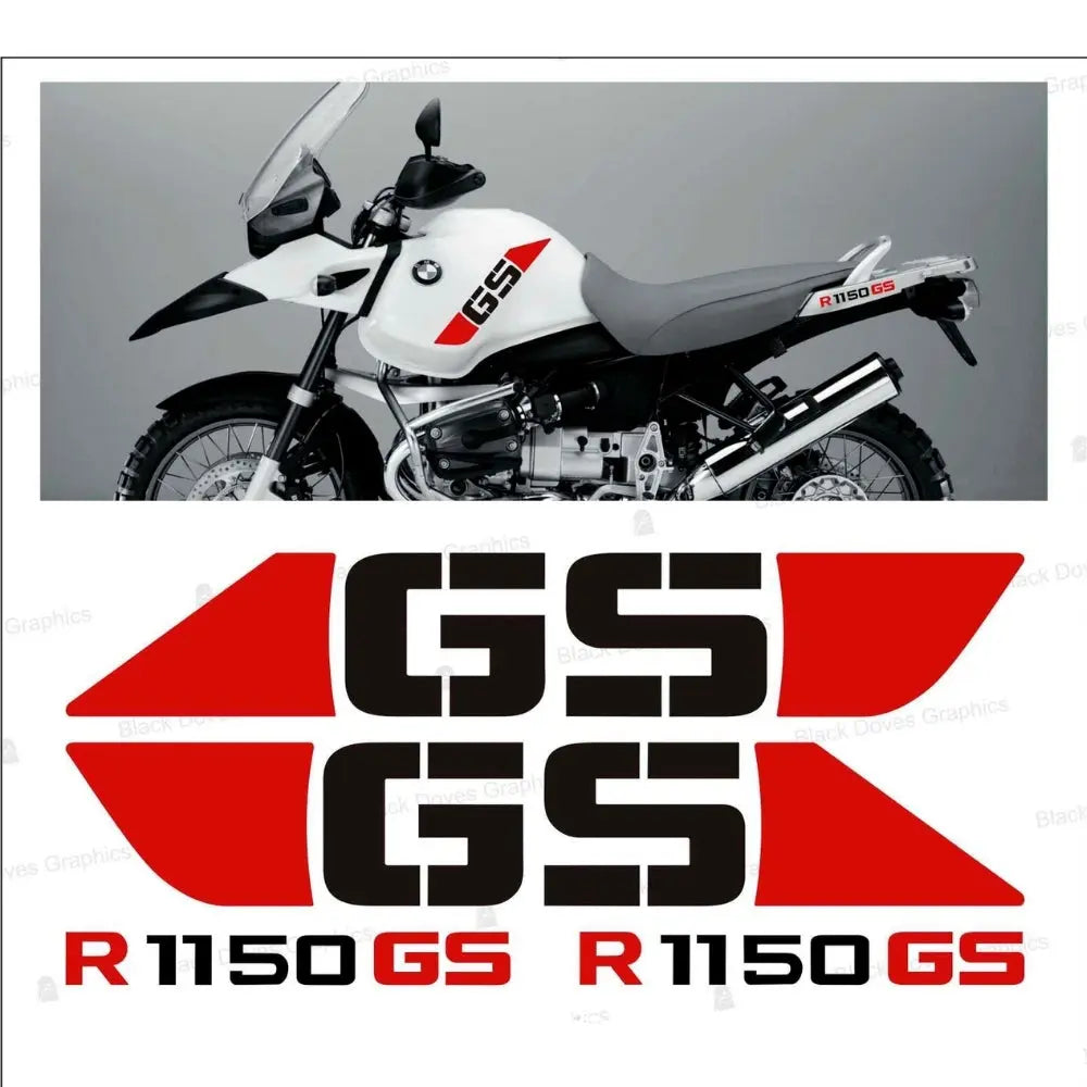 Sticker Master BMW GS R1150 Motor Sticker Set – Kırmızı Siyah Çift Taraflı Tasarım Sticker Master