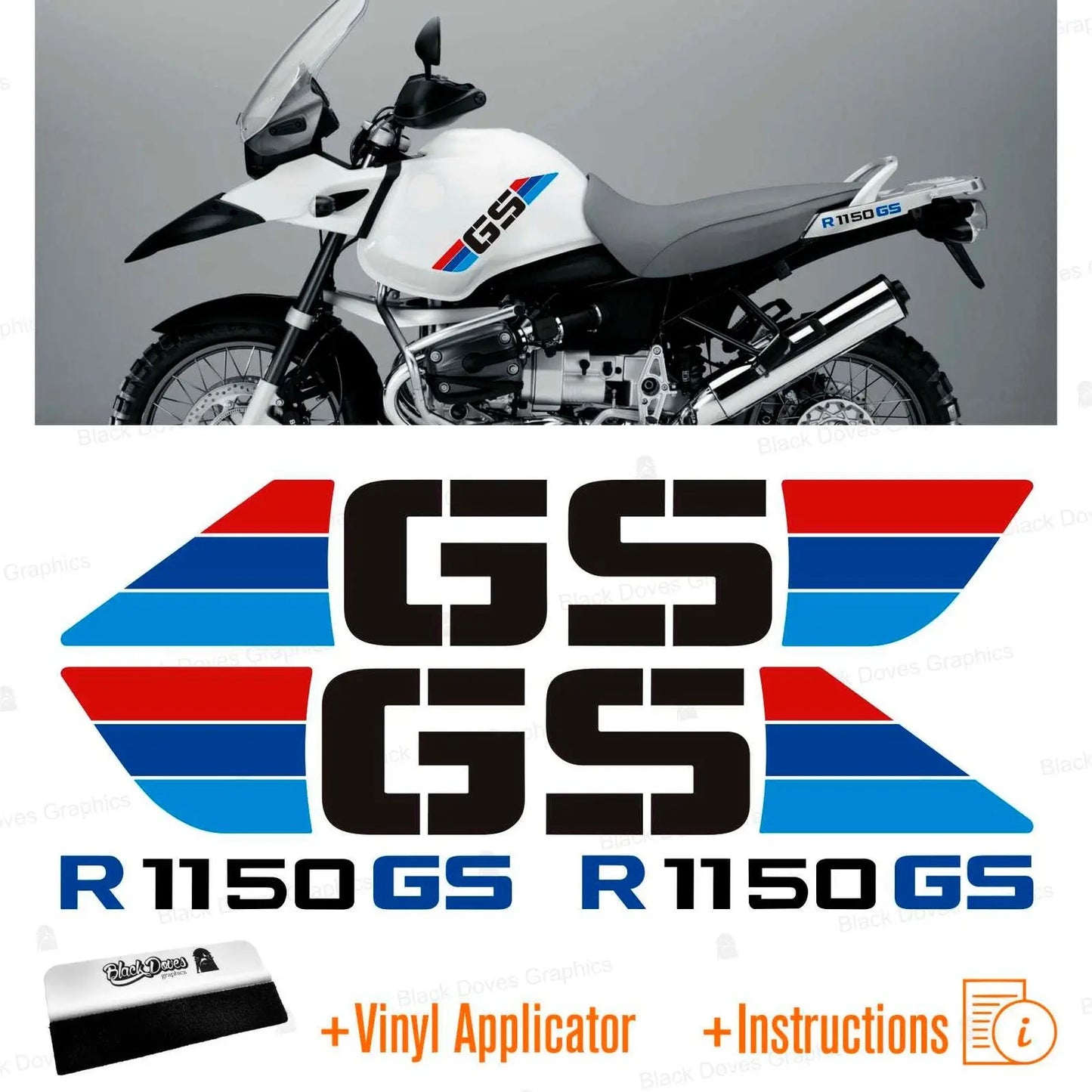 Sticker Master BMW GS R1150 Motor Sticker Set – Kırmızı Siyah Çift Taraflı Tasarım Sticker Master