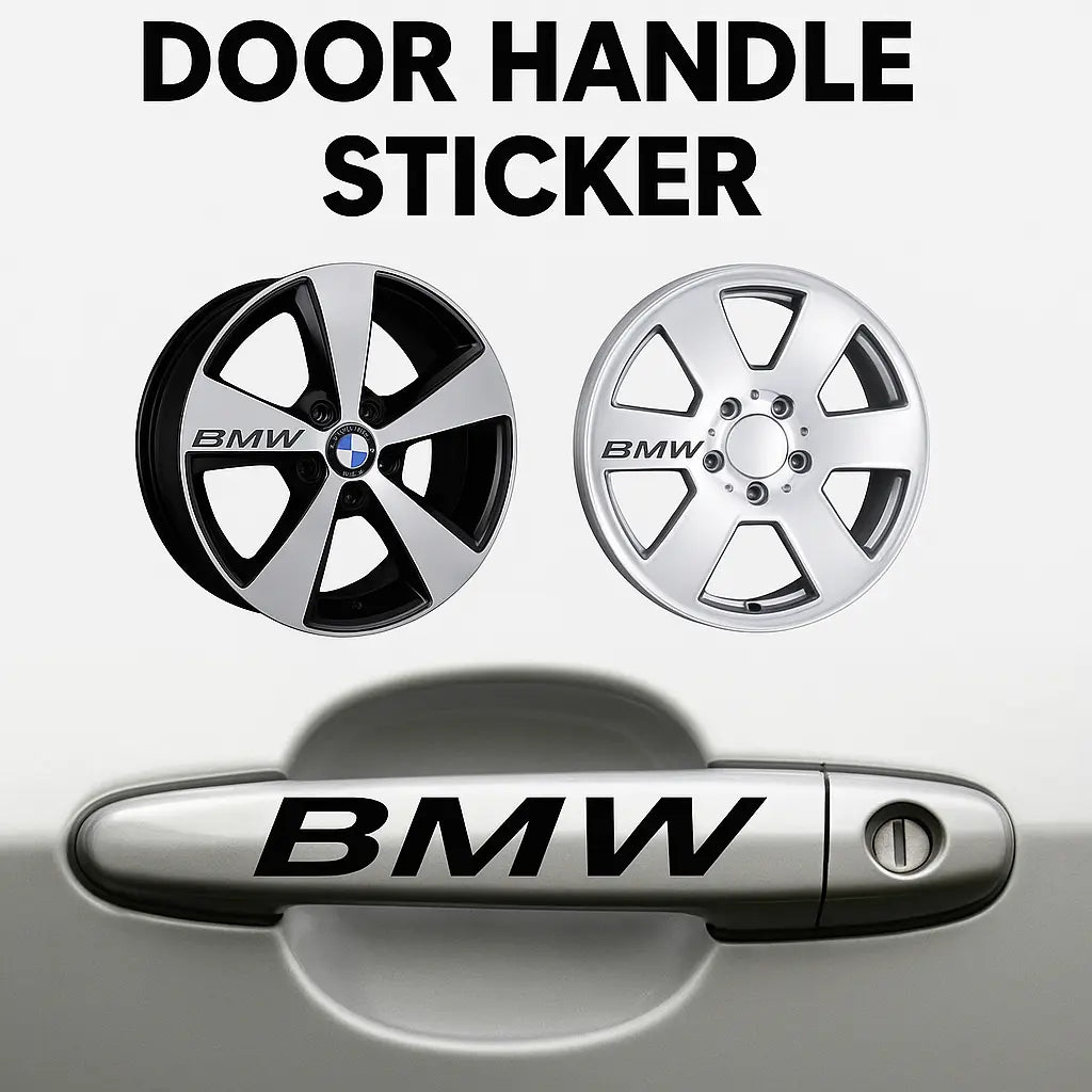 Sticker Master BMW Kapı Kolu ve Jant Sticker – Araba İçin Şık ve Sportif Logo Etiketi (10 Adet) Sticker Master