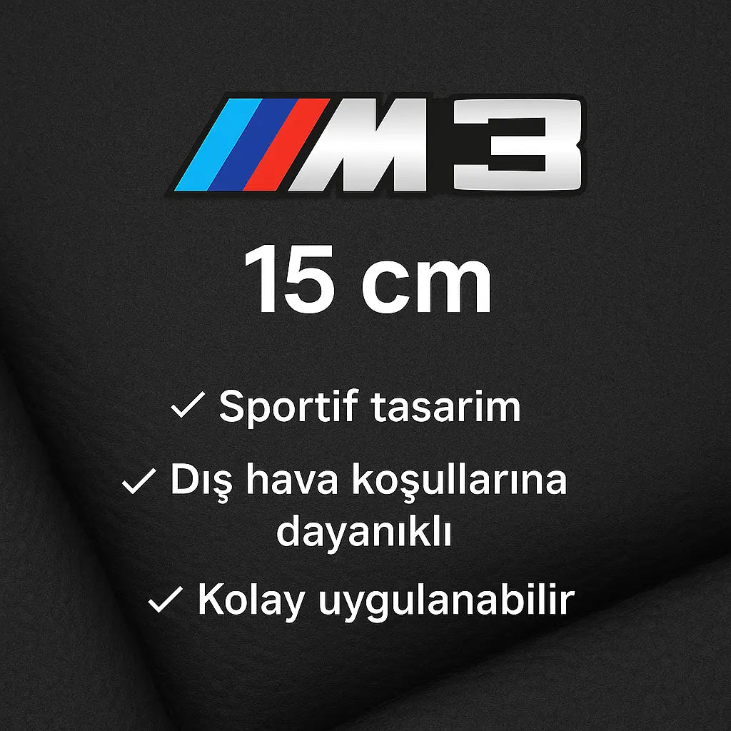 Sticker Master BMW M3 Oto Araç Motor Sticker Etiket – 15 cm Sticker Master