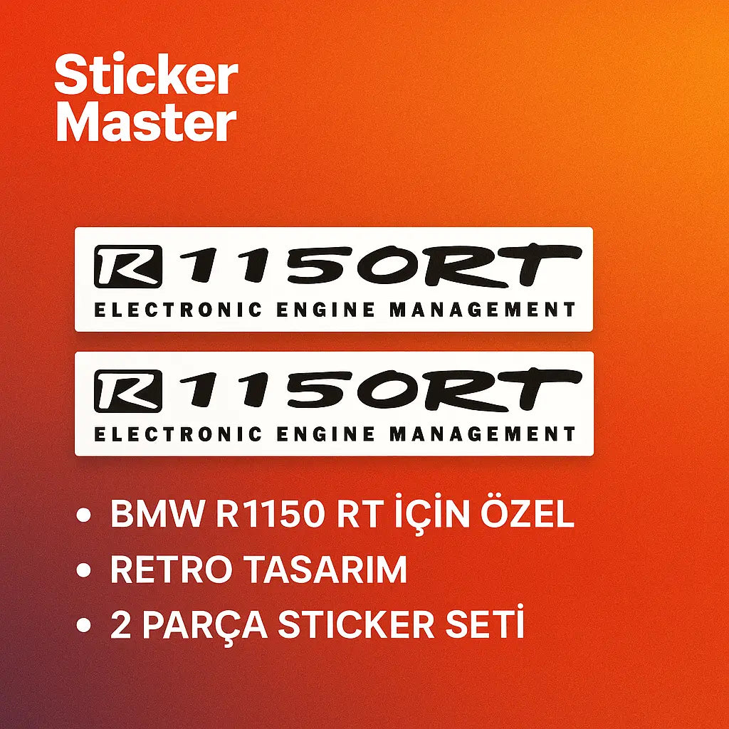 Sticker Master BMW R1150 RT Motor Sticker Etiket Seti – Electronic Engine Management Yazılı 2 Parça Sticker Master