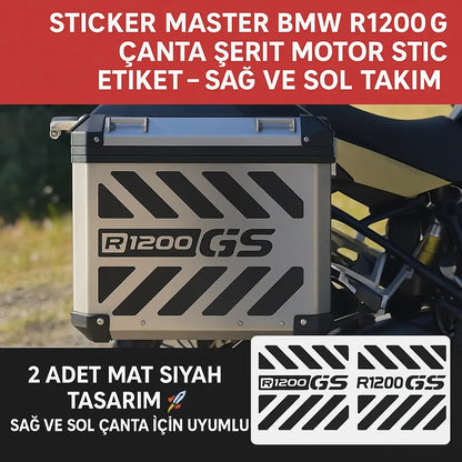 Sticker Master BMW R1200 GS Çanta Şerit Motor Sticker Etiket - Sağ ve Sol Takım Sticker Master