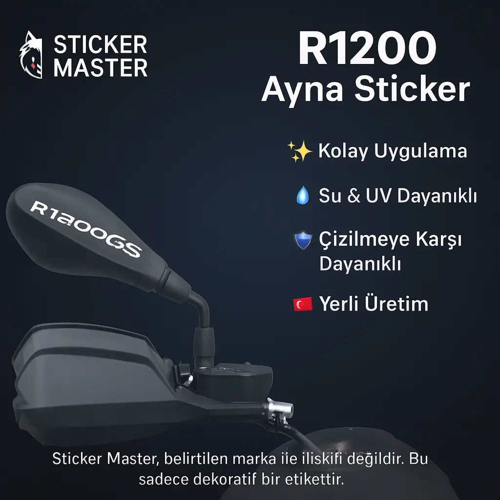 Sticker Master BMW R1200GS Ayna Sticker Etiket – Sağ & Sol Çift Sticker Master