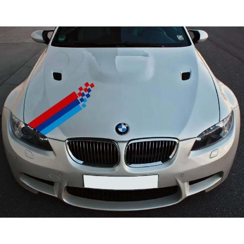 Sticker Master BMW Şerit Sticker – M Renkli Pixel Tarzı Kaput & Bagaj Uyumlu Araç Çıkartması Sticker Master