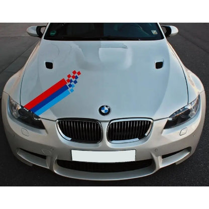 Sticker Master BMW Şerit Sticker – M Renkli Pixel Tarzı Kaput & Bagaj Uyumlu Araç Çıkartması Sticker Master