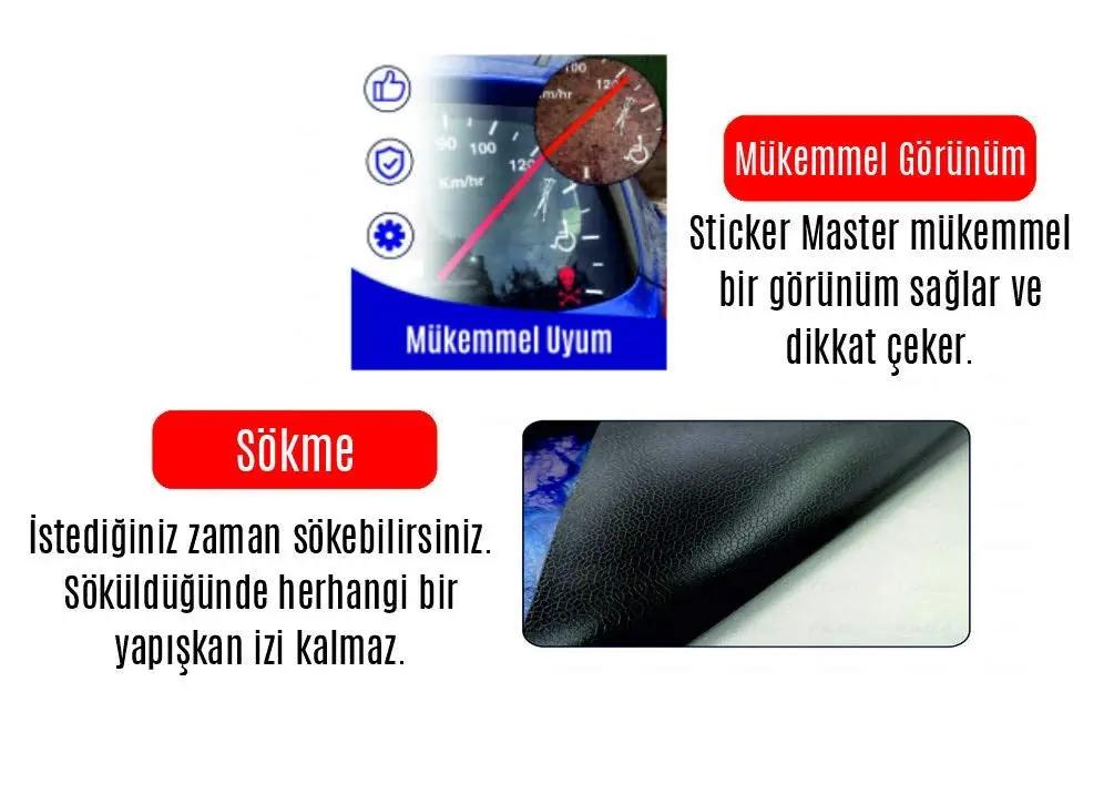 Sticker Master Bal Peteği Kaput Oto Araba Kaplama Tüm Modellere Şerit Çıkartma Etiket 65 Cm