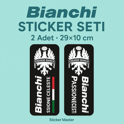 Sticker Master Bianchi Bisiklet Maşa Etiket Çıkartma Yapıştırma 29x10 Cm Sticker Master