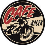 Sticker Master Cafe Racer-1 Sticker Motor, Kask, Laptop, Araba, Oto Araç İçin Dayanıklı Etiket Decal 12 Cm
