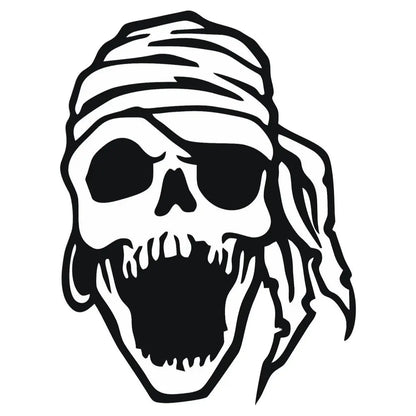 Sticker Master Captain Bone Skull Sticker Motor, Kask, Laptop, Araba, Oto Araç İçin Dayanıklı Etiket Decal 15 Cm Sticker Master