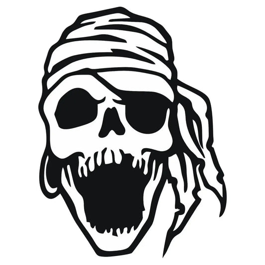 Sticker Master Captain Bone Skull Sticker Motor, Kask, Laptop, Araba, Oto Araç İçin Dayanıklı Etiket Decal 15 Cm Sticker Master