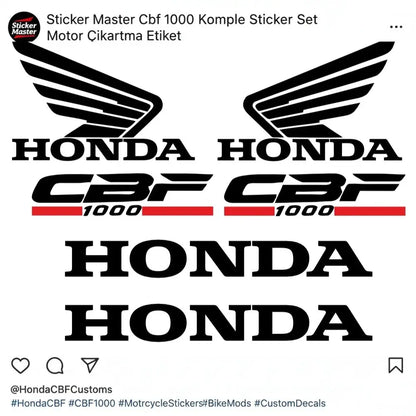 Sticker Master Cbf 1000 Komple Sticker Set Motor Çıkartma Etiket Sticker Master