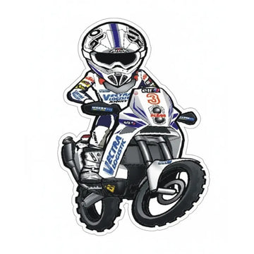 Sticker Master Cross Motosiklet Sticker Etiket Yapıştırma 12 cm Sticker Master