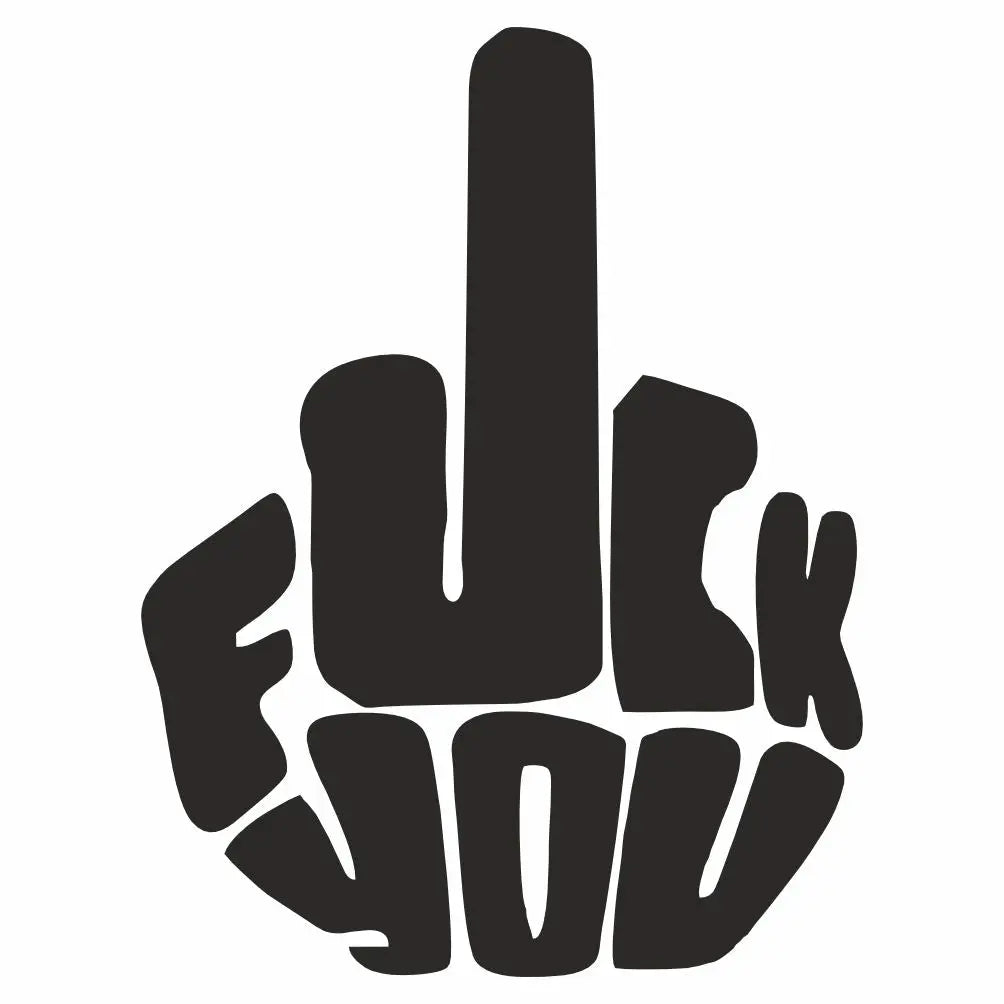 Sticker Master El İşareti Fck You Sticker Motor, Kask, Laptop, Araba, Oto Araç İçin Dayanıklı Etiket Decal 15 Cm Sticker Master