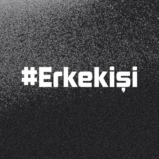 Sticker Master Erkek İşi Sticker - Motorsiklet, Kask, Laptop, Araba, Oto İçin Dayanıklı Etiket (20 x 5 cm, Beyaz) Sticker Master