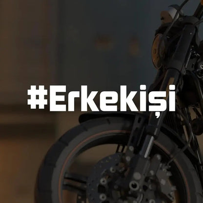 Sticker Master Erkek İşi Sticker - Motorsiklet, Kask, Laptop, Araba, Oto İçin Dayanıklı Etiket (20 x 5 cm, Beyaz) Sticker Master