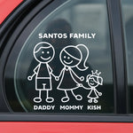 Sticker Master Family Aile Araba Sticker – 4 Kişilik Vinil Çıkartma (Baba, Anne, Çocuklar) - 15 Cm Sticker Master