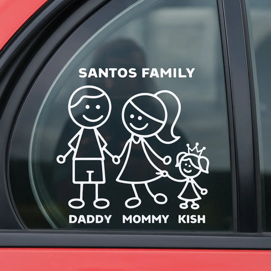 Sticker Master Family Aile Araba Sticker – 4 Kişilik Vinil Çıkartma (Baba, Anne, Çocuklar) - 15 Cm Sticker Master