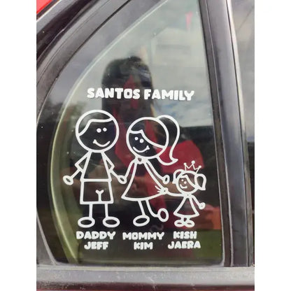 Sticker Master Family Aile Araba Sticker – 4 Kişilik Vinil Çıkartma (Baba, Anne, Çocuklar) - 15 Cm Sticker Master
