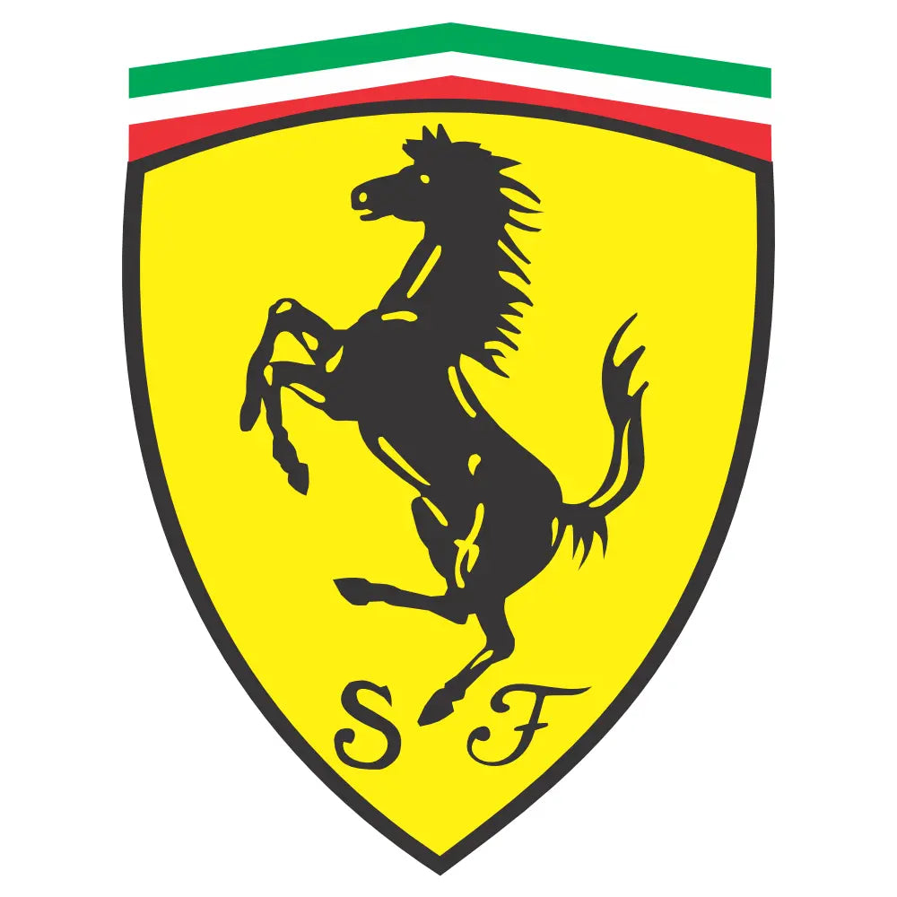 Sticker Master Ferrari Sticker - Dayanıklı Su Geçirmez Vinil Etiket, Araç ve Dekor Kullanımı İçin - 10x7 cm - 2 Adet Sticker Master