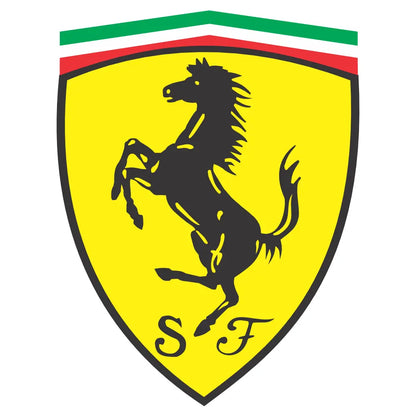 Sticker Master Ferrari Sticker - Dayanıklı Su Geçirmez Vinil Etiket, Araç ve Dekor Kullanımı İçin - 10x7 cm - 2 Adet Sticker Master