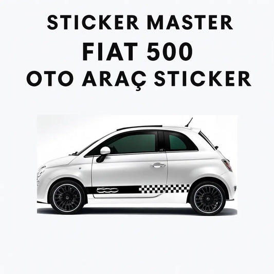 Sticker Master Fiat 500 Yan Kapı Şerit Oto Araç Sticker - Şahane Yarış Deseni Sticker Master