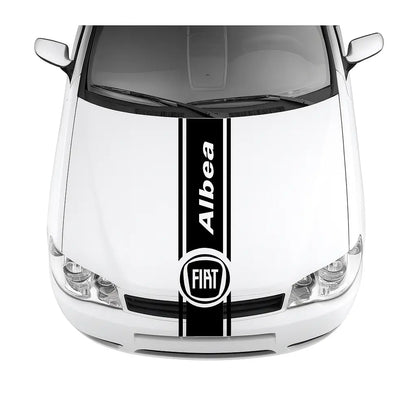 Sticker Master Fiat Albea İçin Uyumlu Aksesuar Oto Kaput Şerit Araç Sticker Etiket - Sportif Tasarım Sticker Master