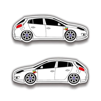 Sticker Master Fiat Bravo Basık Araç Oto Sticker Etiket - Sağ ve Sol Set - 15 Cm Sticker Master