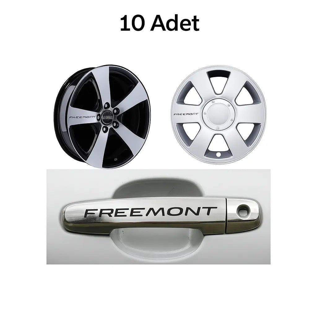 Sticker Master Fiat Freemont Kapı Kolu Jant Oto Araç Sticker Etiket - 10 Adet Sticker Master