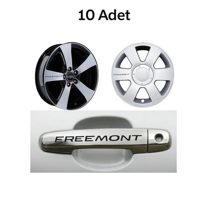 Sticker Master Fiat Freemont Kapı Kolu Jant Oto Araç Sticker Etiket - 10 Adet Sticker Master