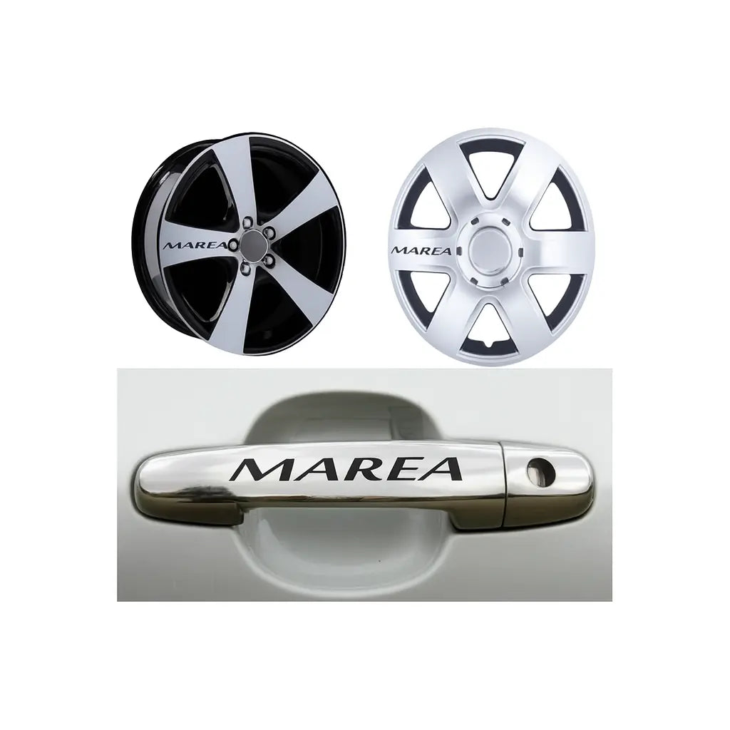 Sticker Master Fiat Marea Kapı Kolu Jant Oto Araç Sticker Etiket - 10 Adet Sticker Master