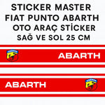 Sticker Master Fiat Punto Abarth Oto Araç Sticker - Sağ ve Sol 25 Cm Sticker Master