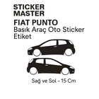 Fiat Punto Basık Sticker: Araba Silüet Etiket Seti | Sticker Master