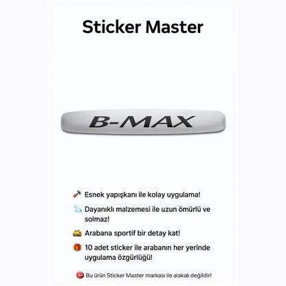 Ford Bmax Kapı Kolu Ve Jant Sticker - 10 Adet Sticker Master
