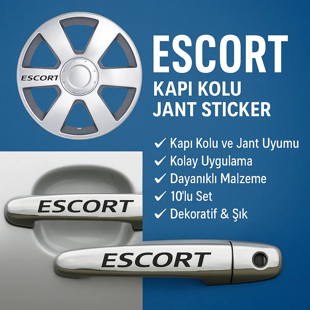 Sticker Master Ford Escort Kapı Kolu Jant Sticker - 10 Adet Sticker Master