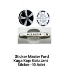 Ford Kuga Kapı Kolu Sticker ve Jant Etiketi Seti, 10 Adet | Sticker Master