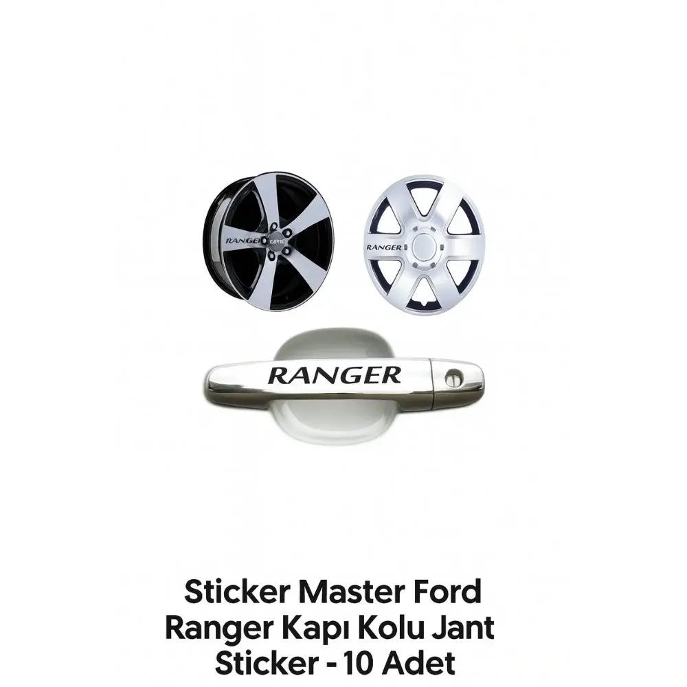 Sticker Master Ford Ranger Kapı Kolu Jant Sticker - 10 Adet Sticker Master