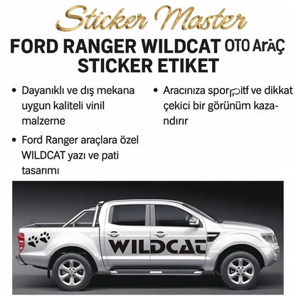 Sticker Master Ford Ranger Wildcat Oto Araç Sticker Etiket 50 Cm - 2 Adet Sticker Master