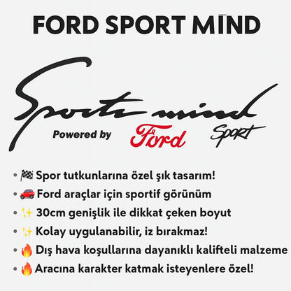 Sticker Master Ford Sport Mind Oto Araç & SUV Sticker - Sportif Tasarım - 30 Cm Sticker Master
