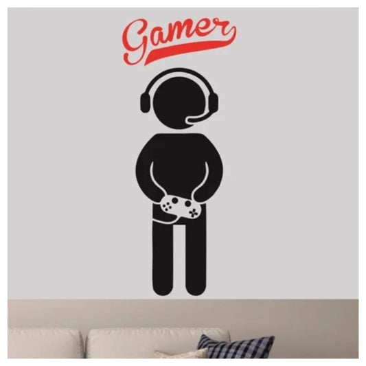 Sticker Master Gamer Oyuncu Duvar Çocuk Odası Sticker – Oyunsever Çocuk ve Genç Odaları İçin Sticker Master