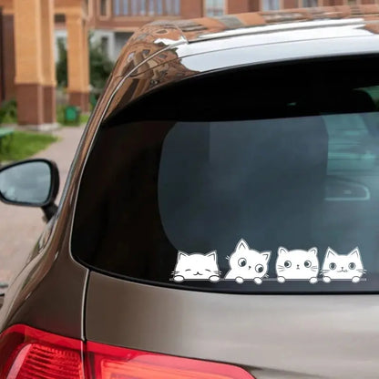 Sticker Master Gözetleyen Sevimli Kediler Araba Stickerı Sticker Master